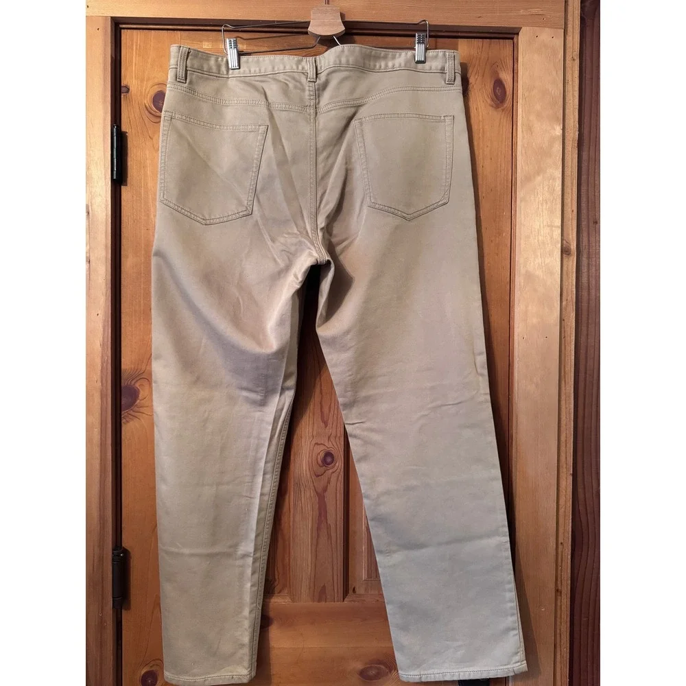 Quince 5-Pocket Pants 40x32 Khaki Tan Straight Leg Stretch Cotton Minimalist